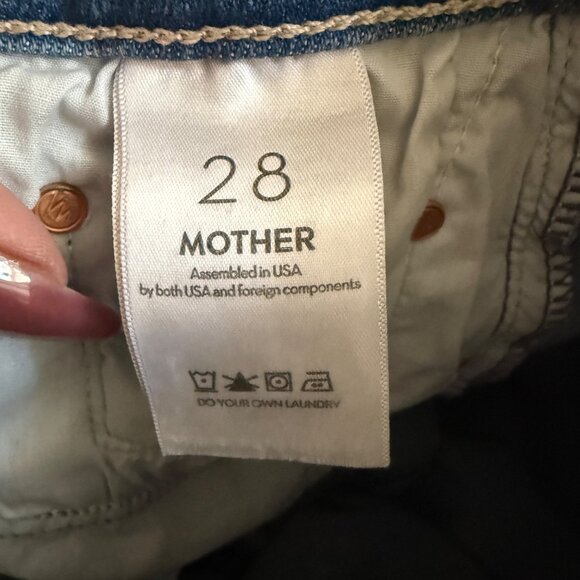 Mother Denim The Rambler Zip Flood Womens High-Waisted Blue Denim Jeans in Out o - Picture 9 of 9